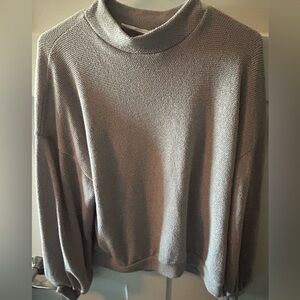 Women's Lush Gray Mock Neck Sweater - Size XS